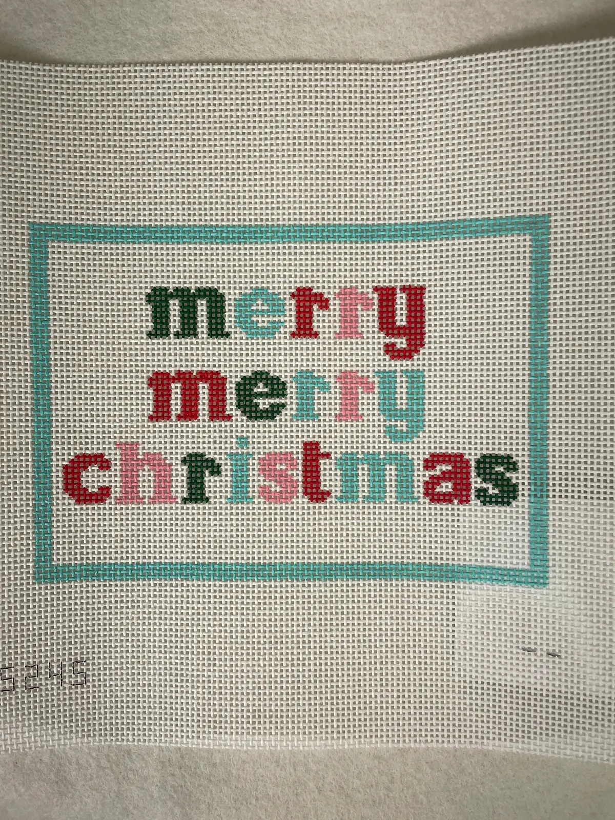 * Stitch Style Ss245 Merry Merry Christmas Needlepoint Canvas 1