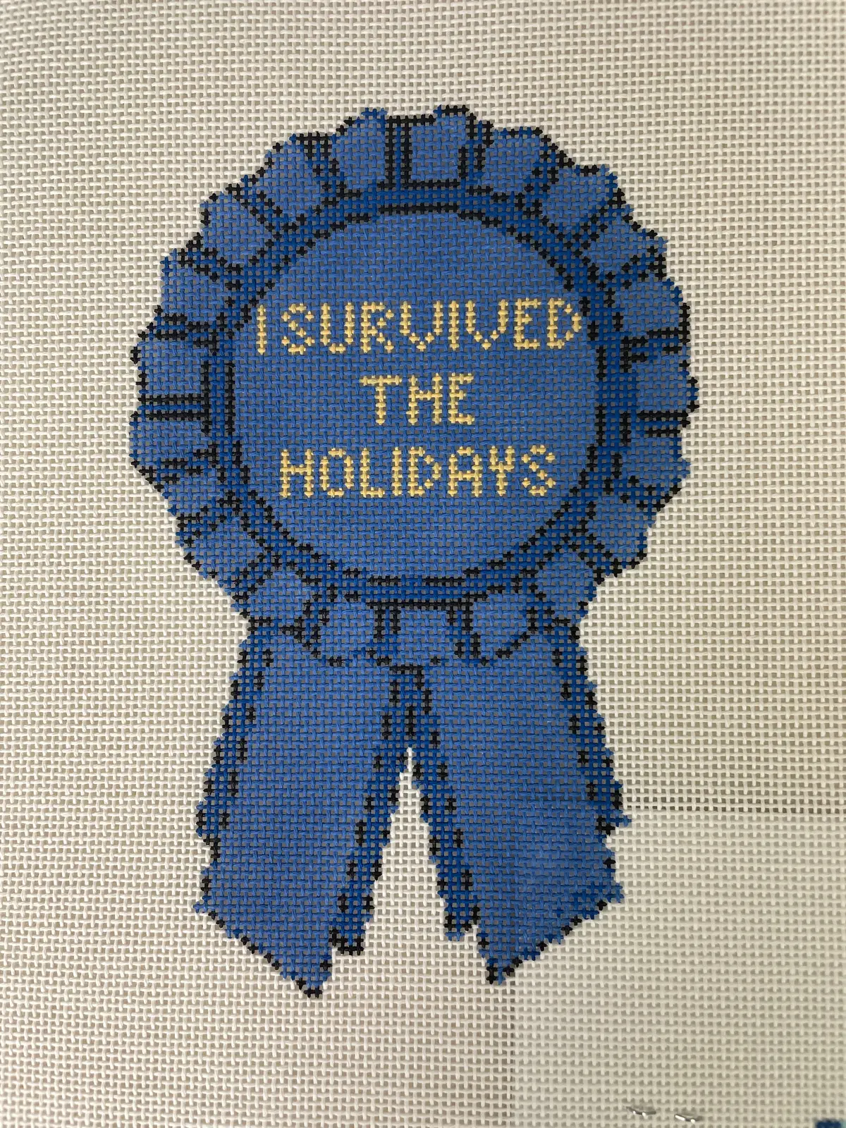 *The Gingham Stitchery- I Survived The Holidays Ribbon 1