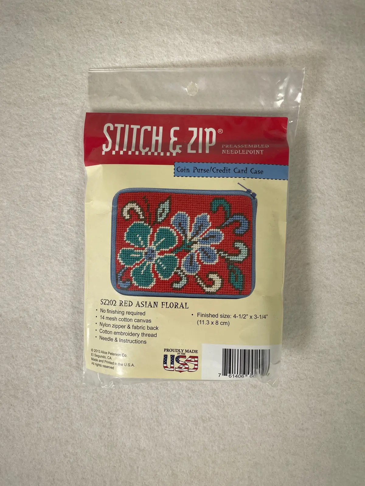 Alice Peterson Sz202 Red Asian Floral Coin Purse 1