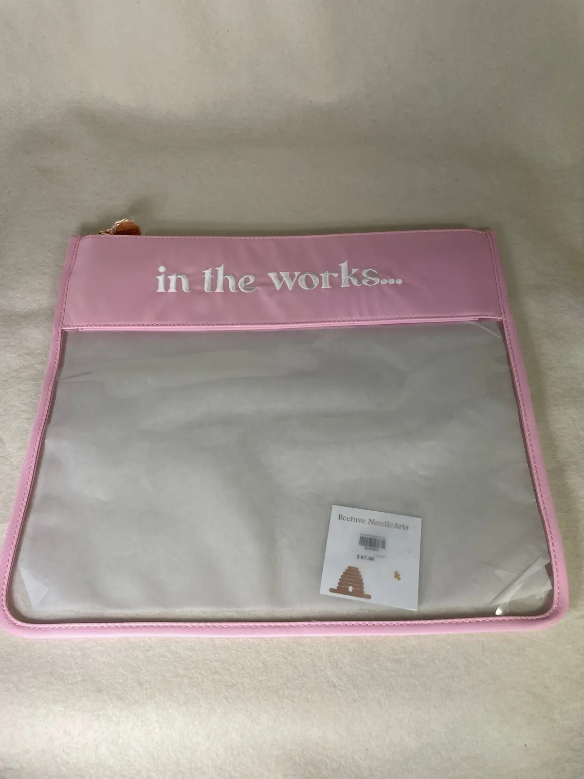 * What's The Stitch Needlepoint / In The Works Project Bag- Bubblegum 1