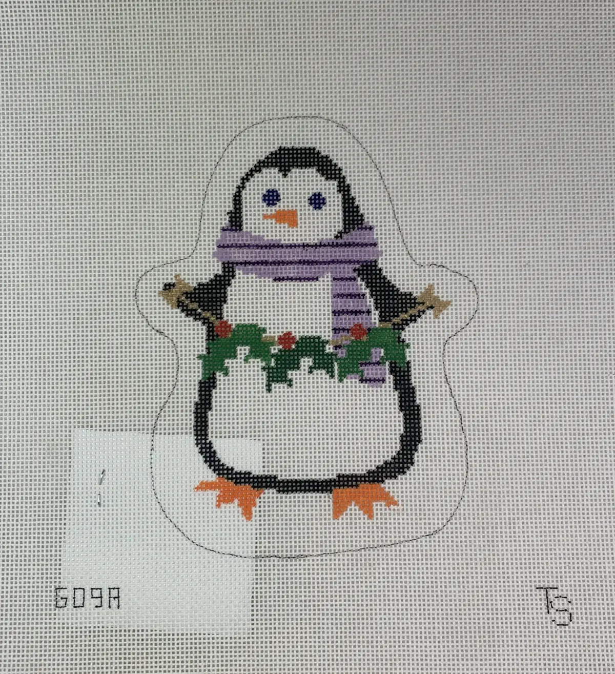 Two Sisters Needlepoint G02a Penguin Trees 1