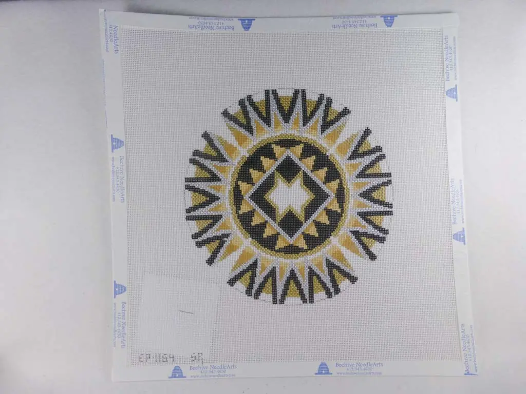 *Sale Susan Roberts Needlepoint Design, Inc. Star Of David, Black, Gold 1