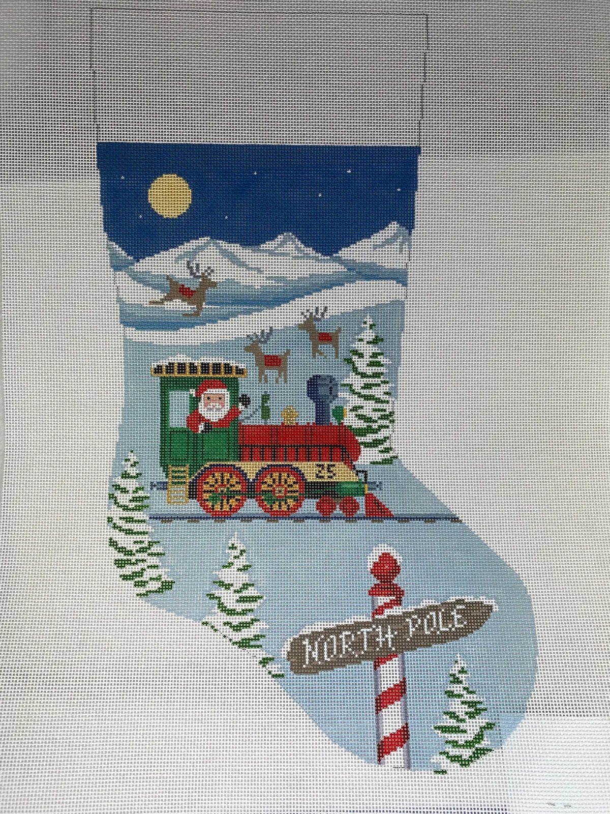Susan Roberts Needlepoint 3257 Santa's Train Engine 1