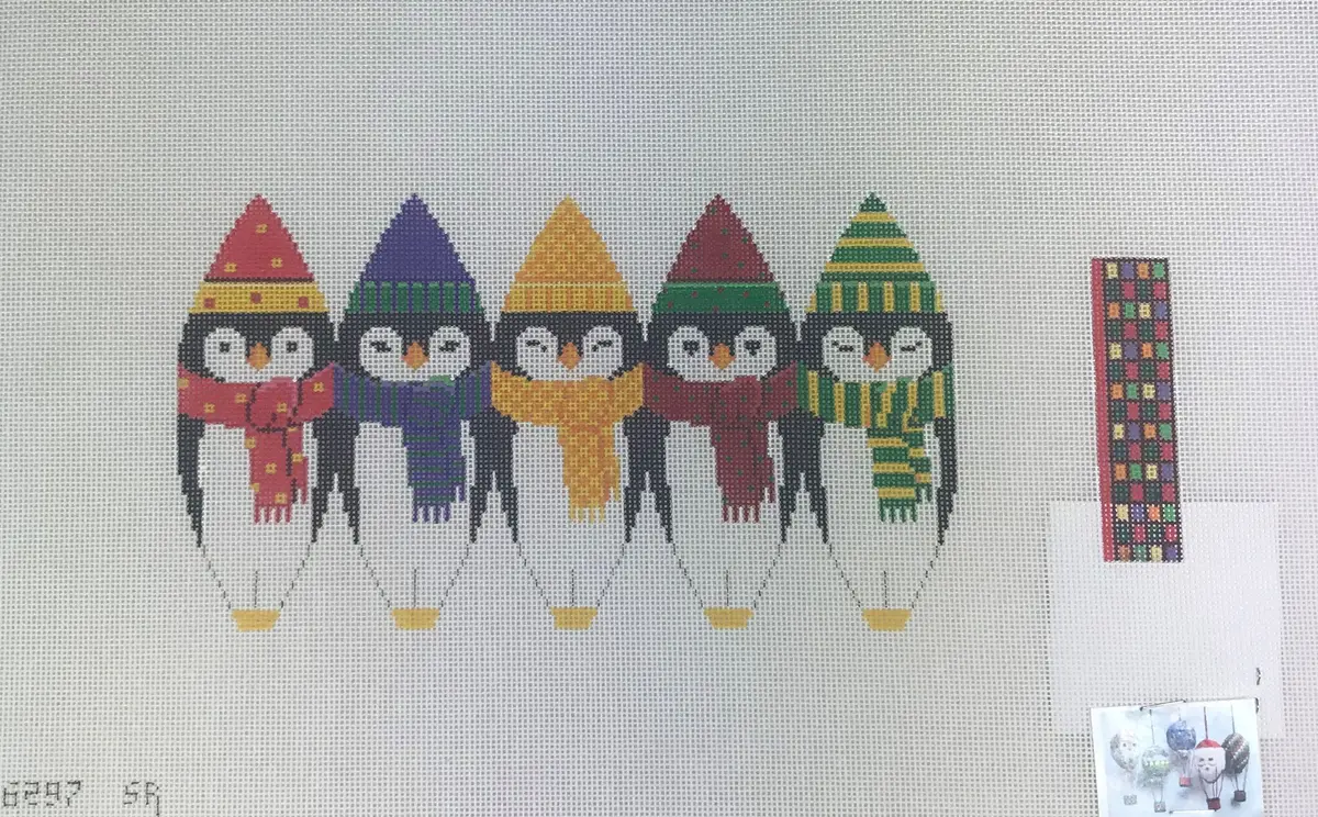 Susan Roberts Needlepoint Designs 6297 Penguin Hot Air Balloon 1