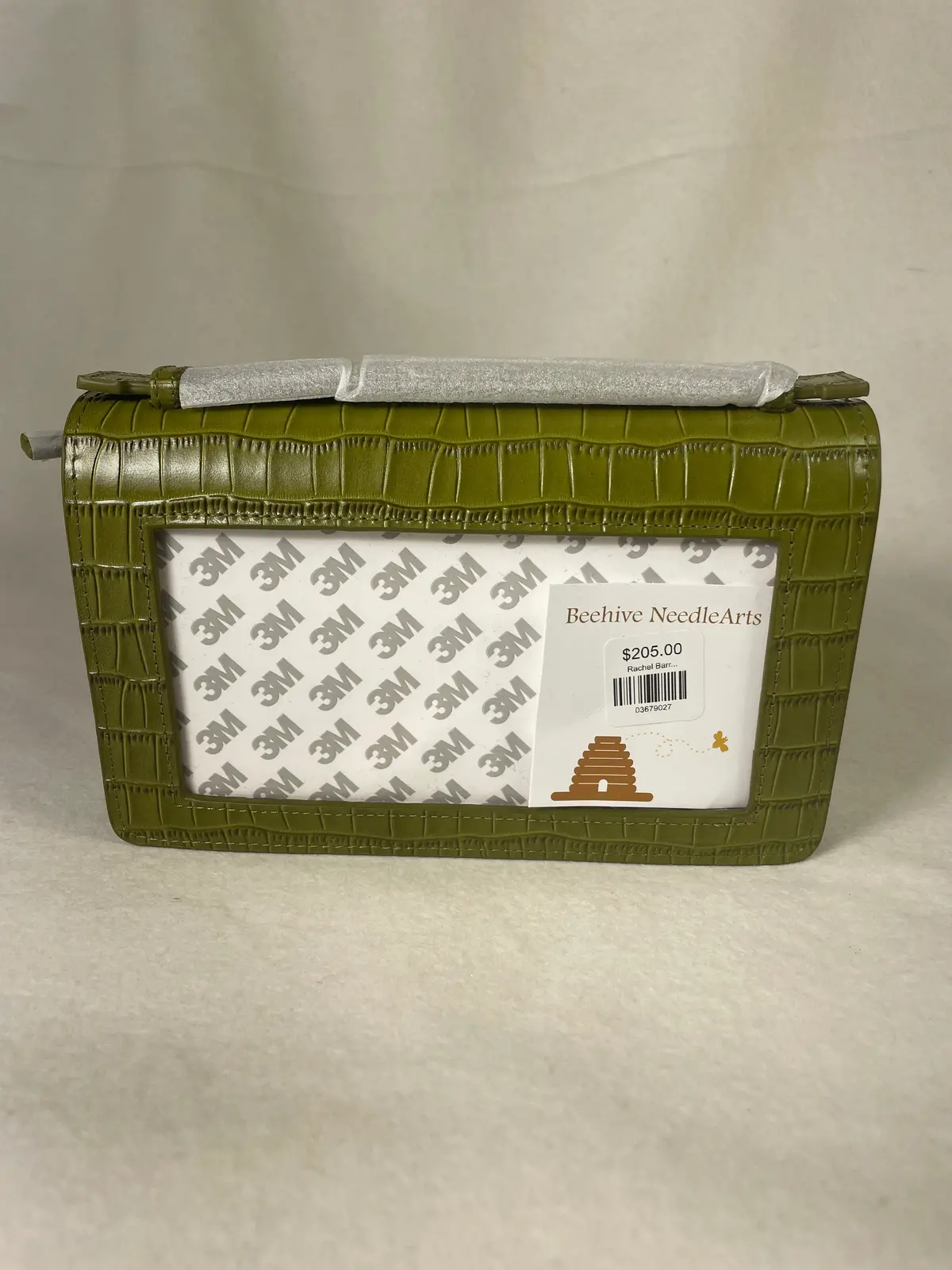Rachel Barri Designs Everyday Clutch- Green Crocodile + Silver Chain 1