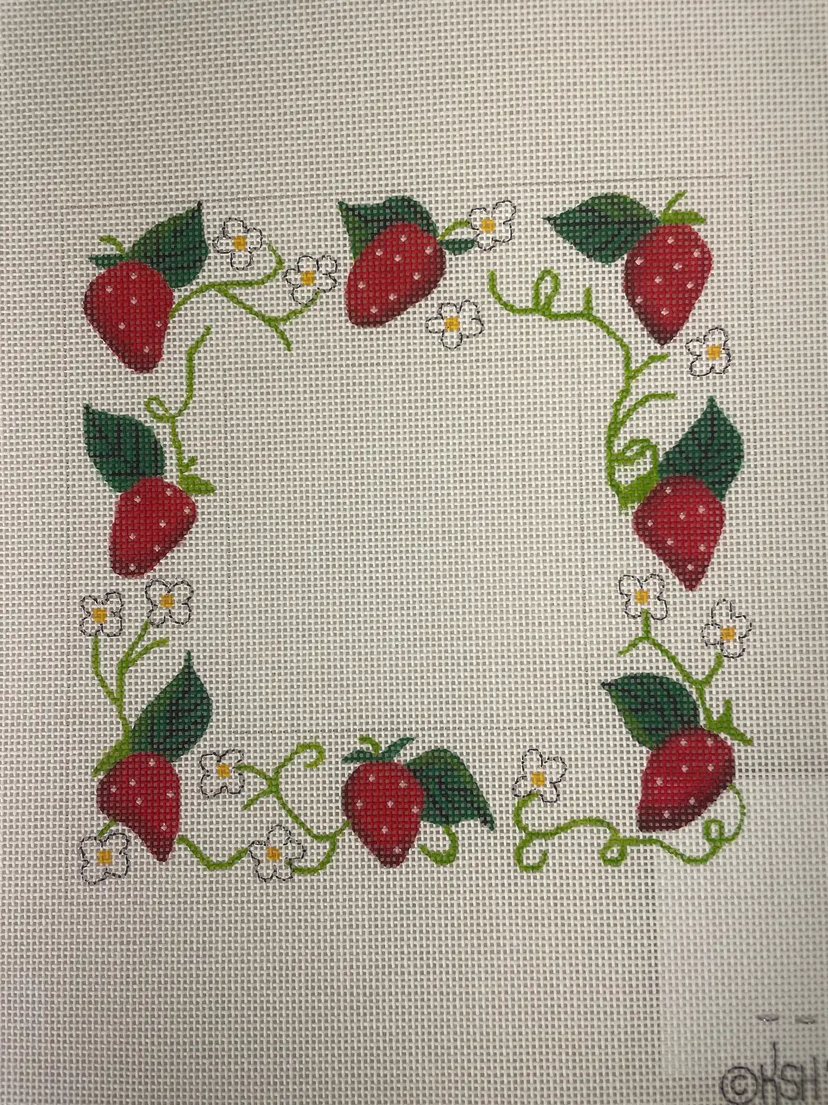 Kate Dickerson Needlepoint Fr14 Strawberry Frame 1
