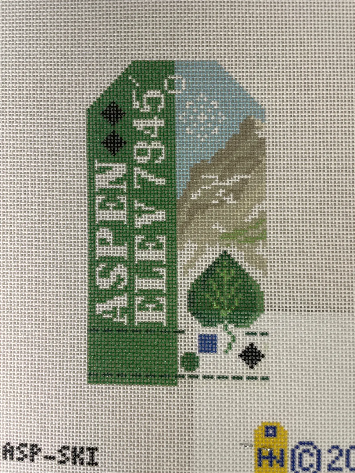 * Hedgehog Needlepoint Asp-Ski  Aspen Ski Pass 1
