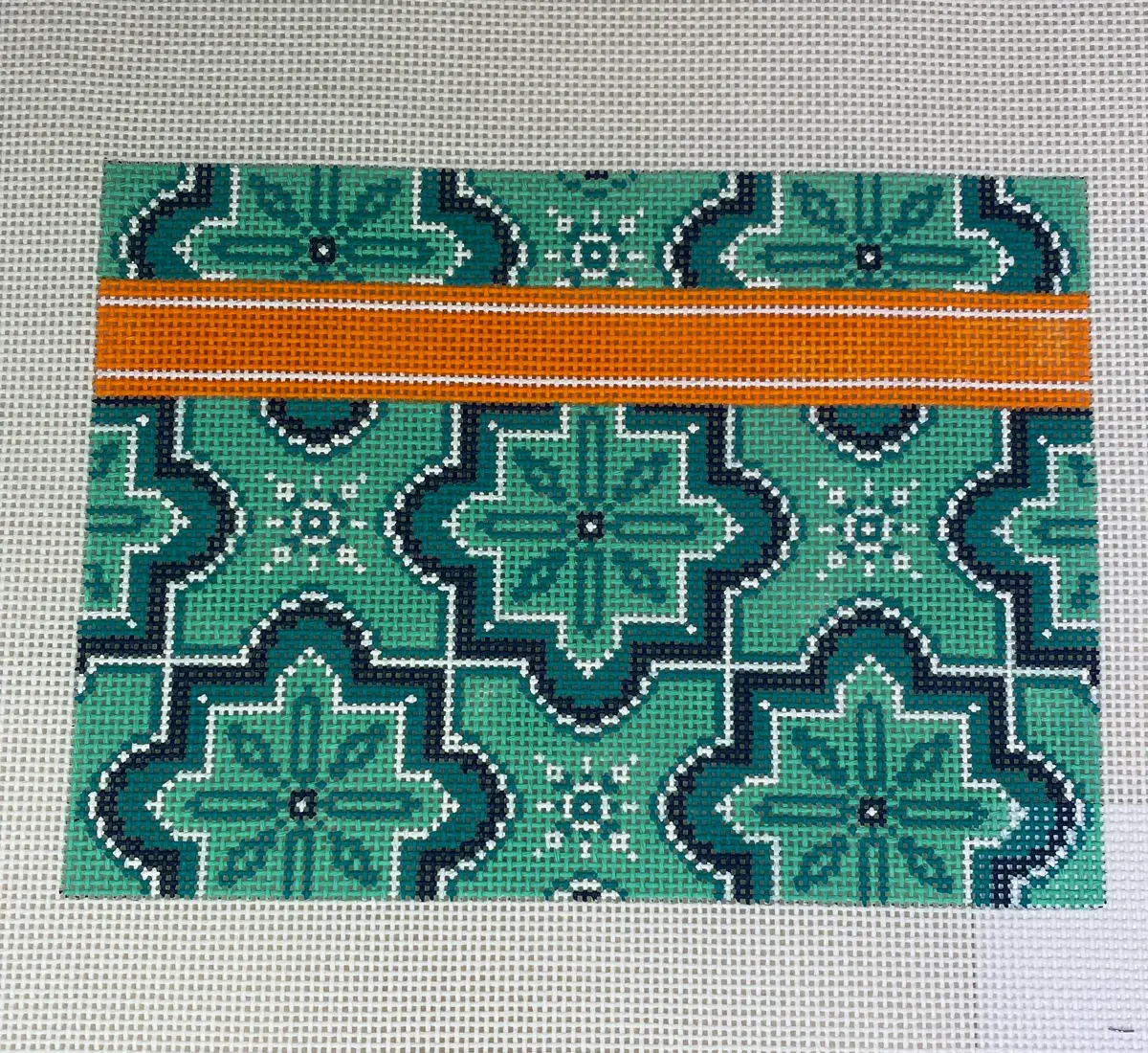 Jenny Henry Jhc 009 Turquoise Clutch With Orange Band 1