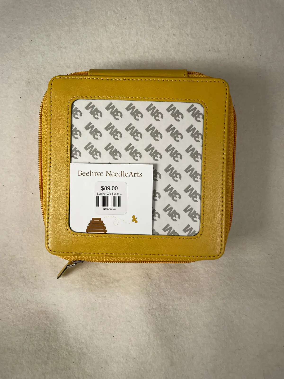 * Leather Zip Box 5.5 Golden Yellow 1