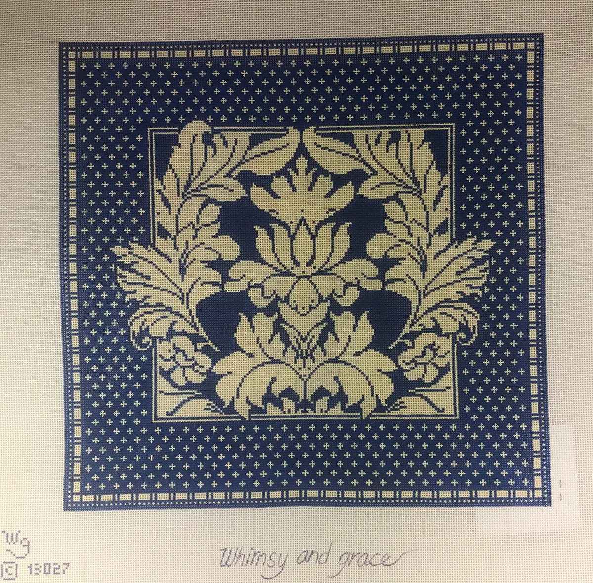 Whimsy And Grace 13027 Damask Flower Pillow 1