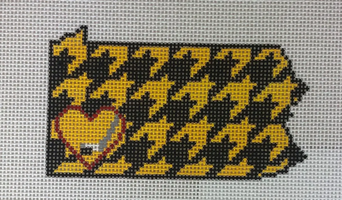 Kimberly Ann Needlepoint L5-Pa Pittsburgh Houndstooth Hockey 1
