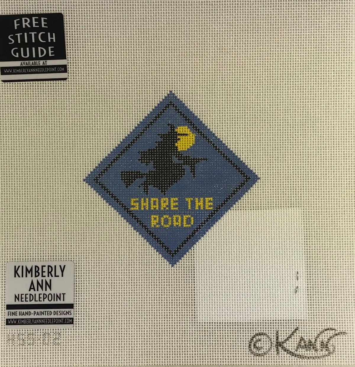 Kimberly Ann Needlepoint Hss 02 Witches Share The Road 1