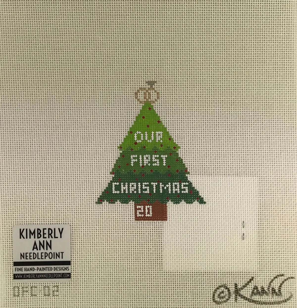 Kimberly Ann Needlepoint Ofc 02 Wedding Rings Xmas Tree 1