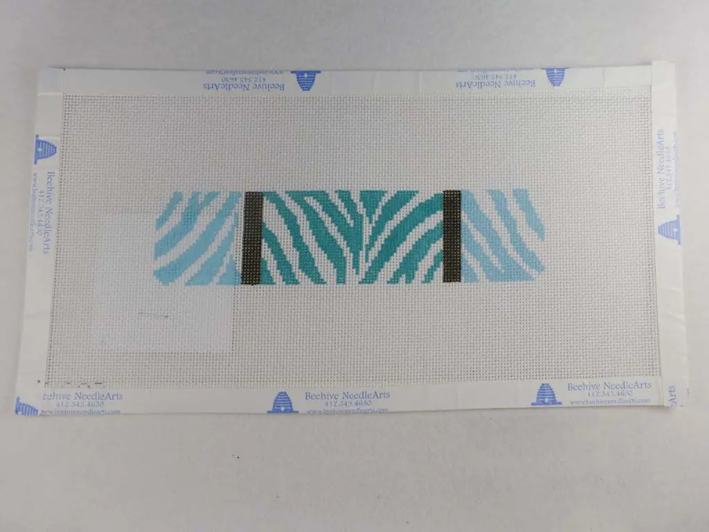 Clara Wells Needlepoint Clc203 Teal Zebra Cuff 1