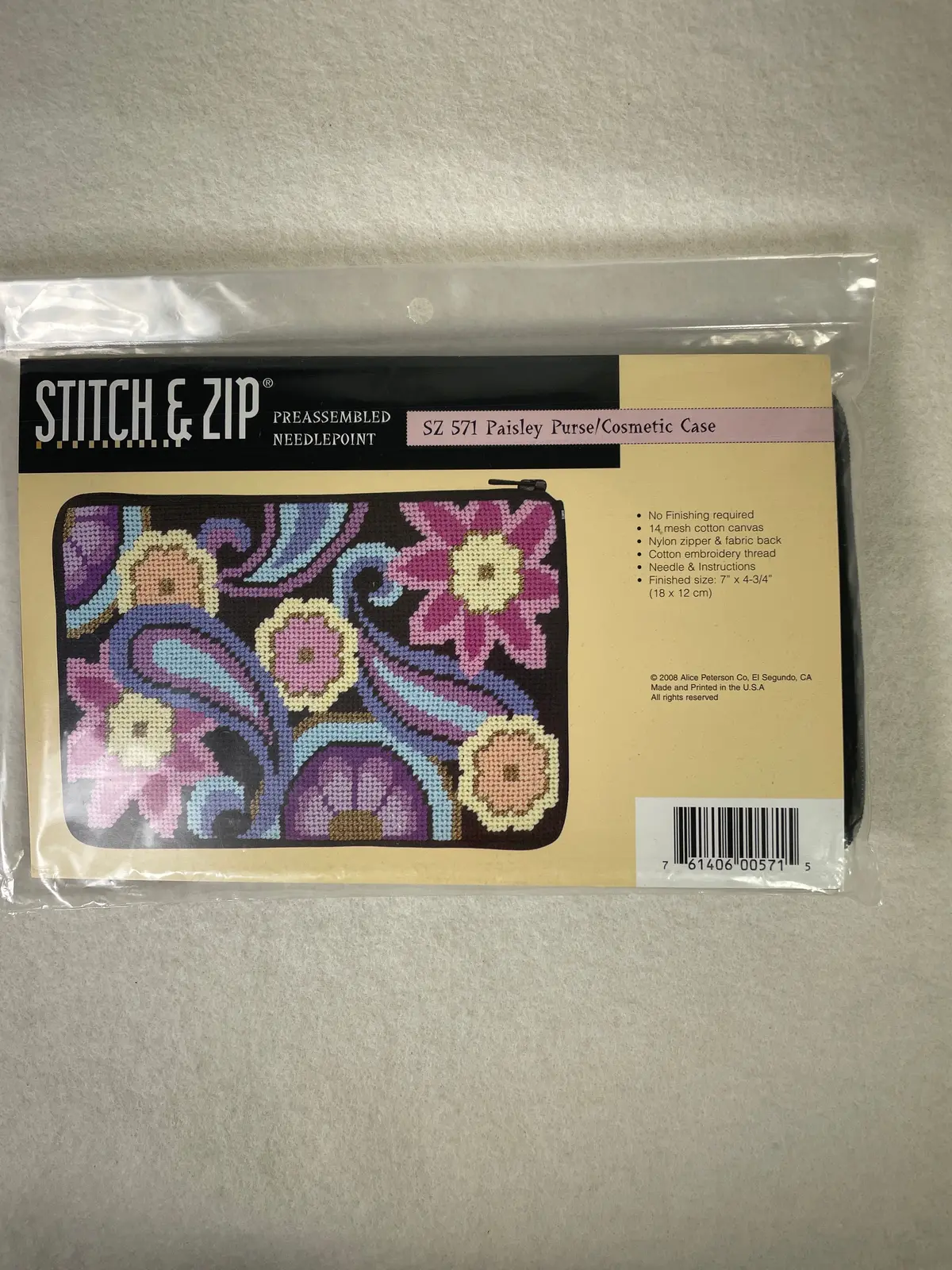 Alice Peterson Stitch And Zip Sz571 Paisley Cosmetic 1