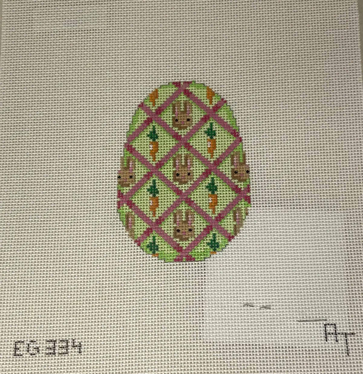 * Associated Talents Eg334 Bunnies In Lattice Egg 1