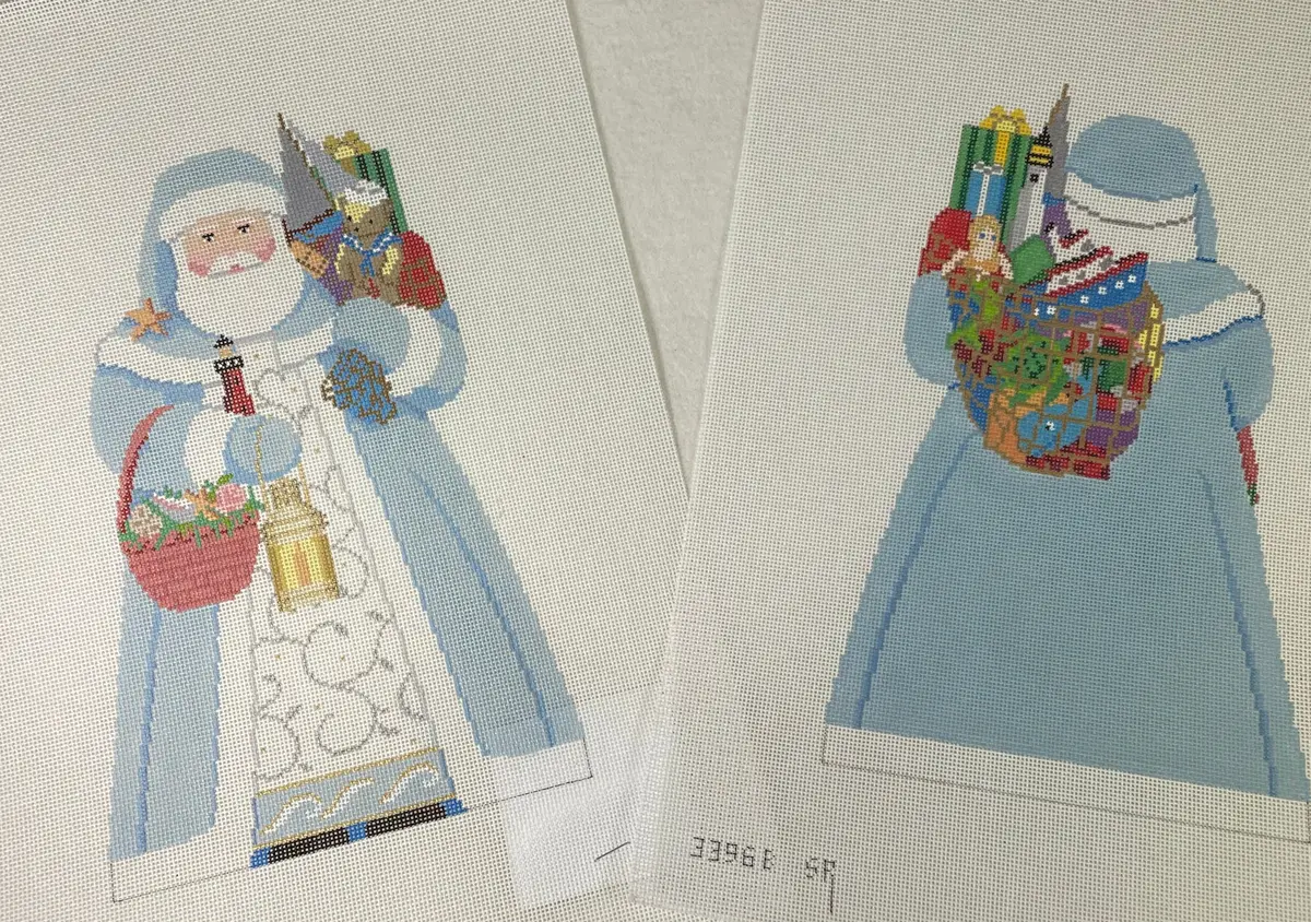 * Susan Roberts Needlepoint 3396F/B Tree Topper, Nautical Santa, Front/Back 1