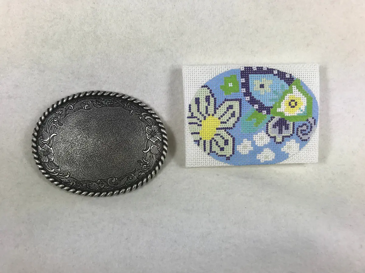 Floral Blue Belt Buckle - Unique Nz Designs 1