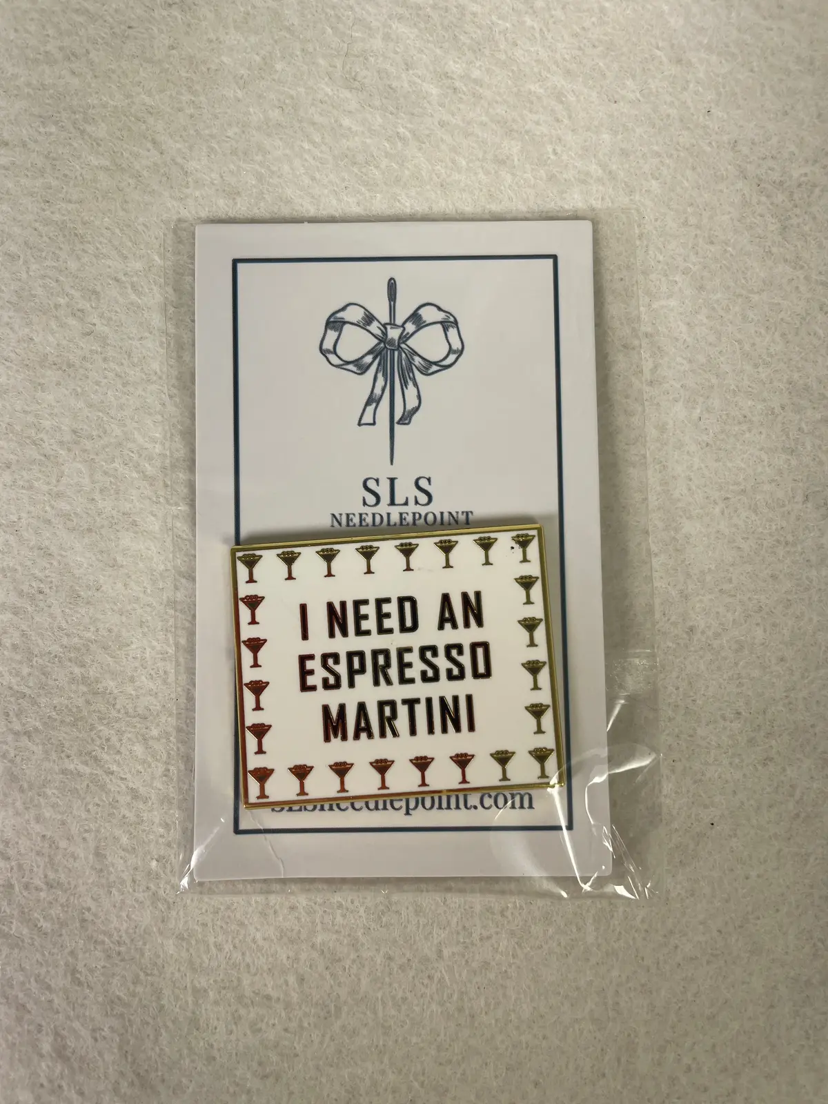 *Sls Needlepoint I Need An Espresso Martini Needleminder 1