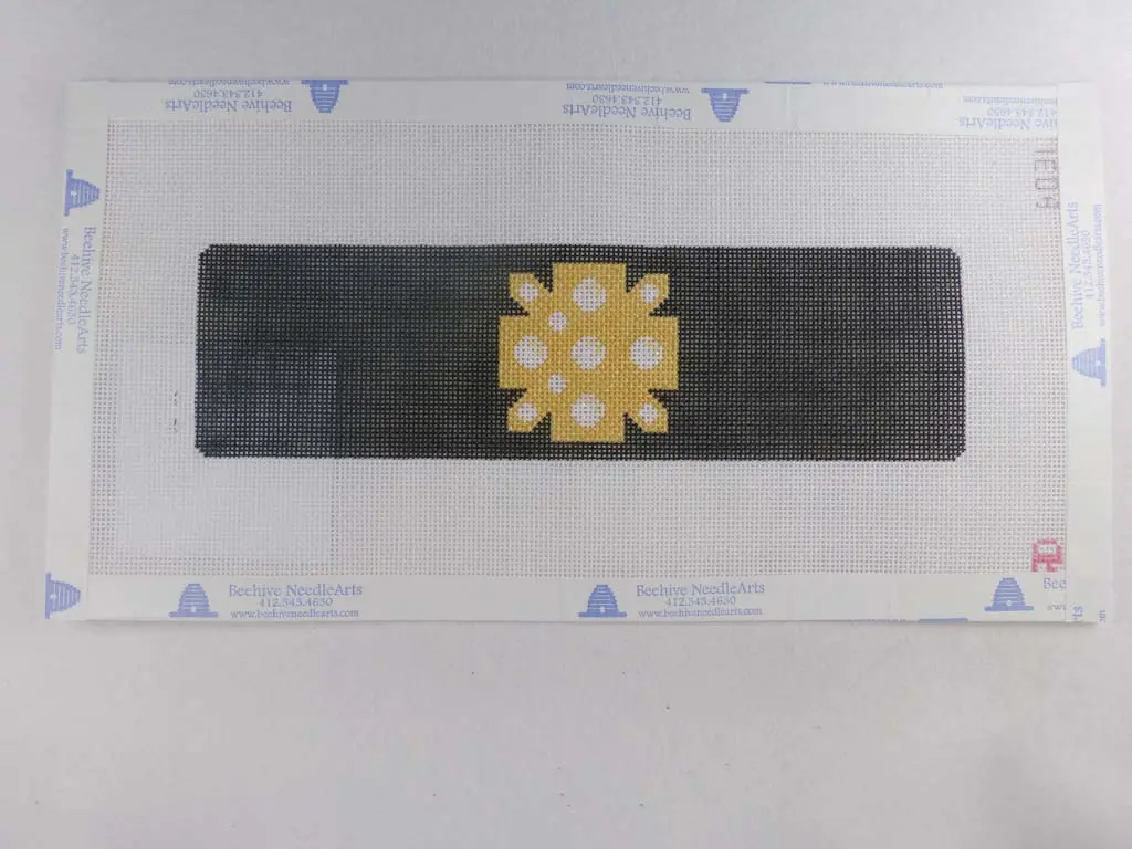 * Sale- Rachel Donley Needlepoint Bo31 Black Gold Pearl Cuff 1