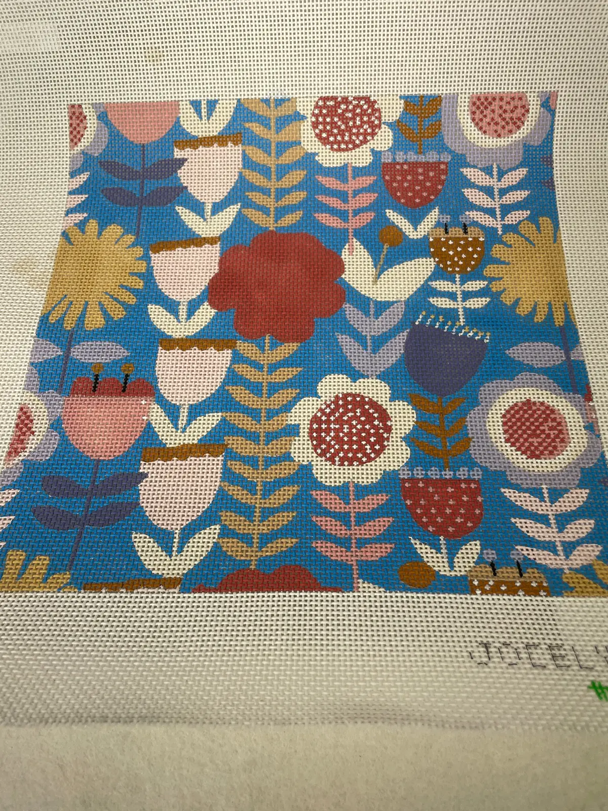 * The Collection Designs/ Jocelyn Proust Jpd1 Flowers On Bright Blue 1