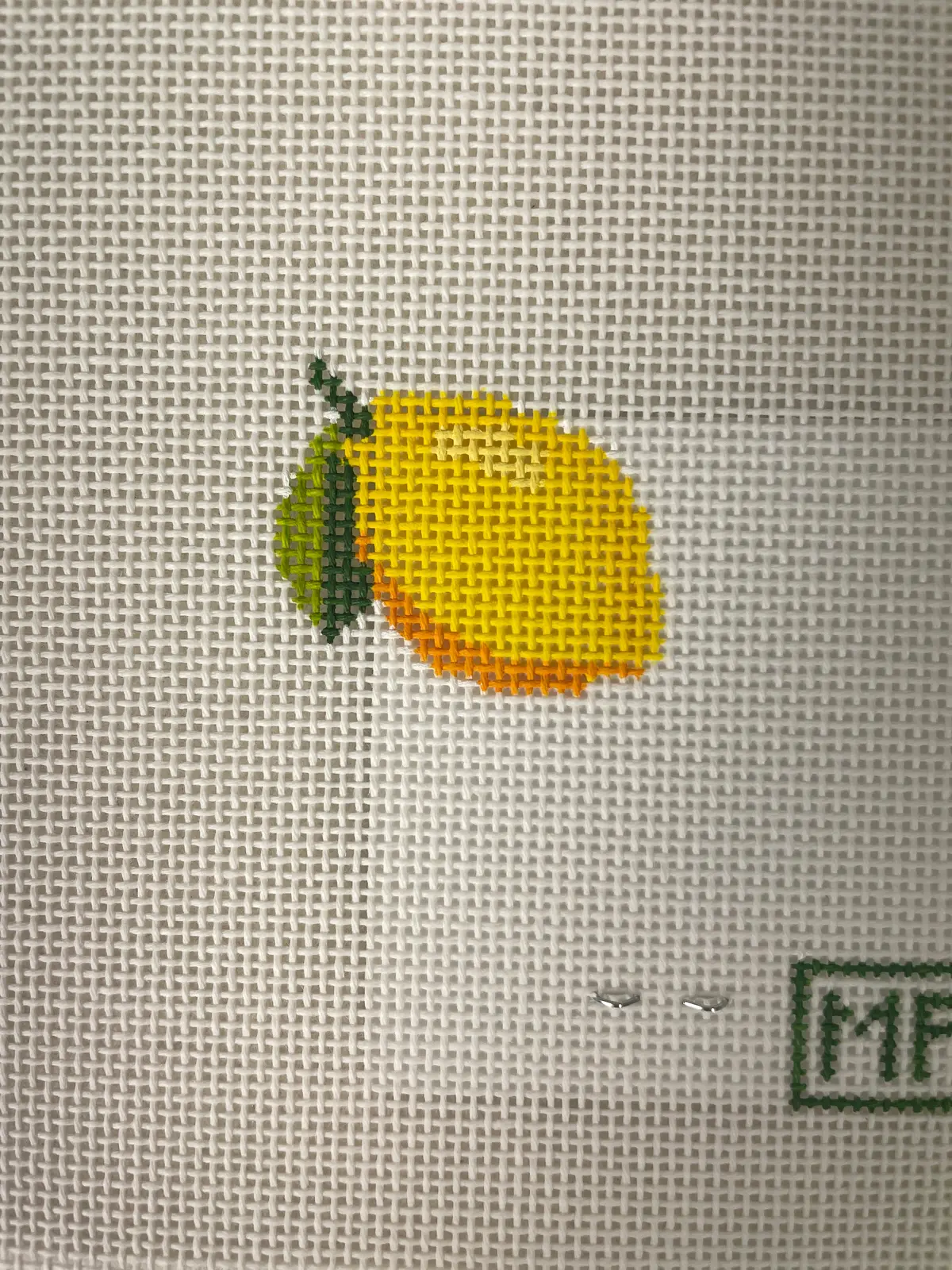 Mf Needlepoint Lemon Mini Bag Charm 1