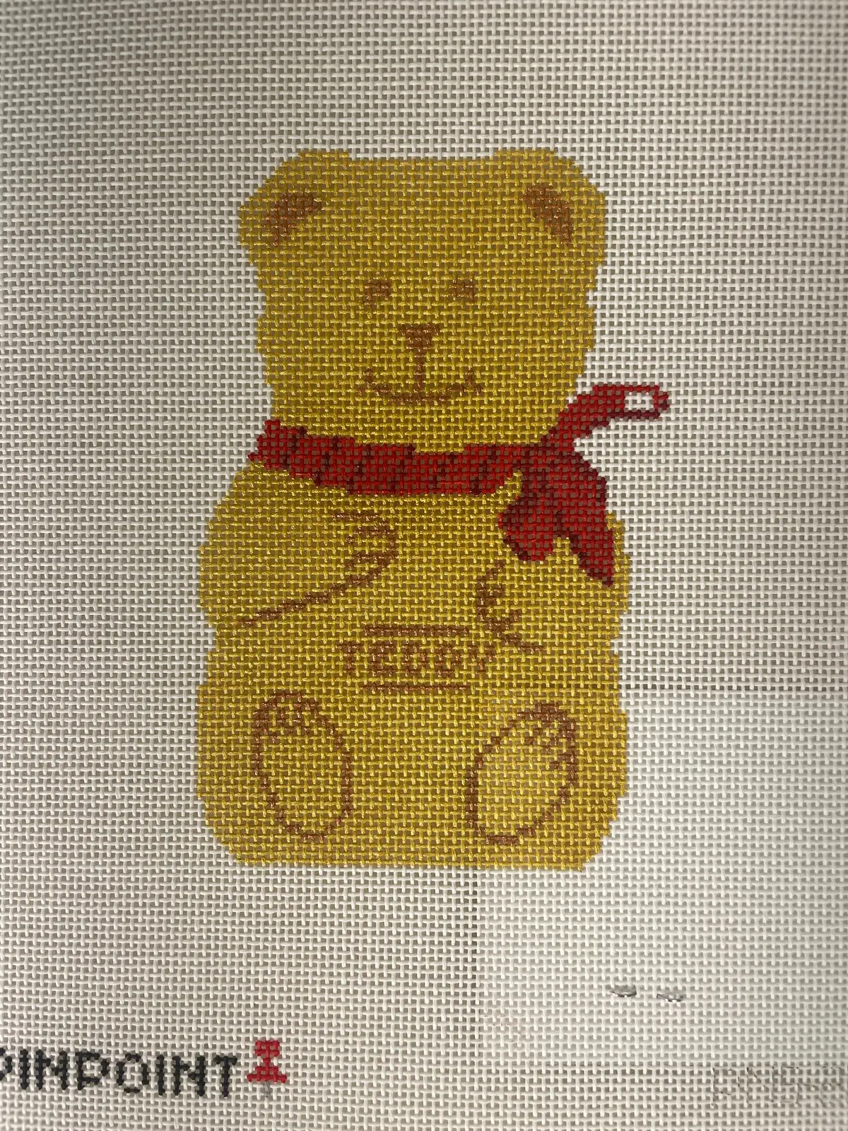 Pinpoint Needlepoint Pns28 Chocolate Teddy Bear 1
