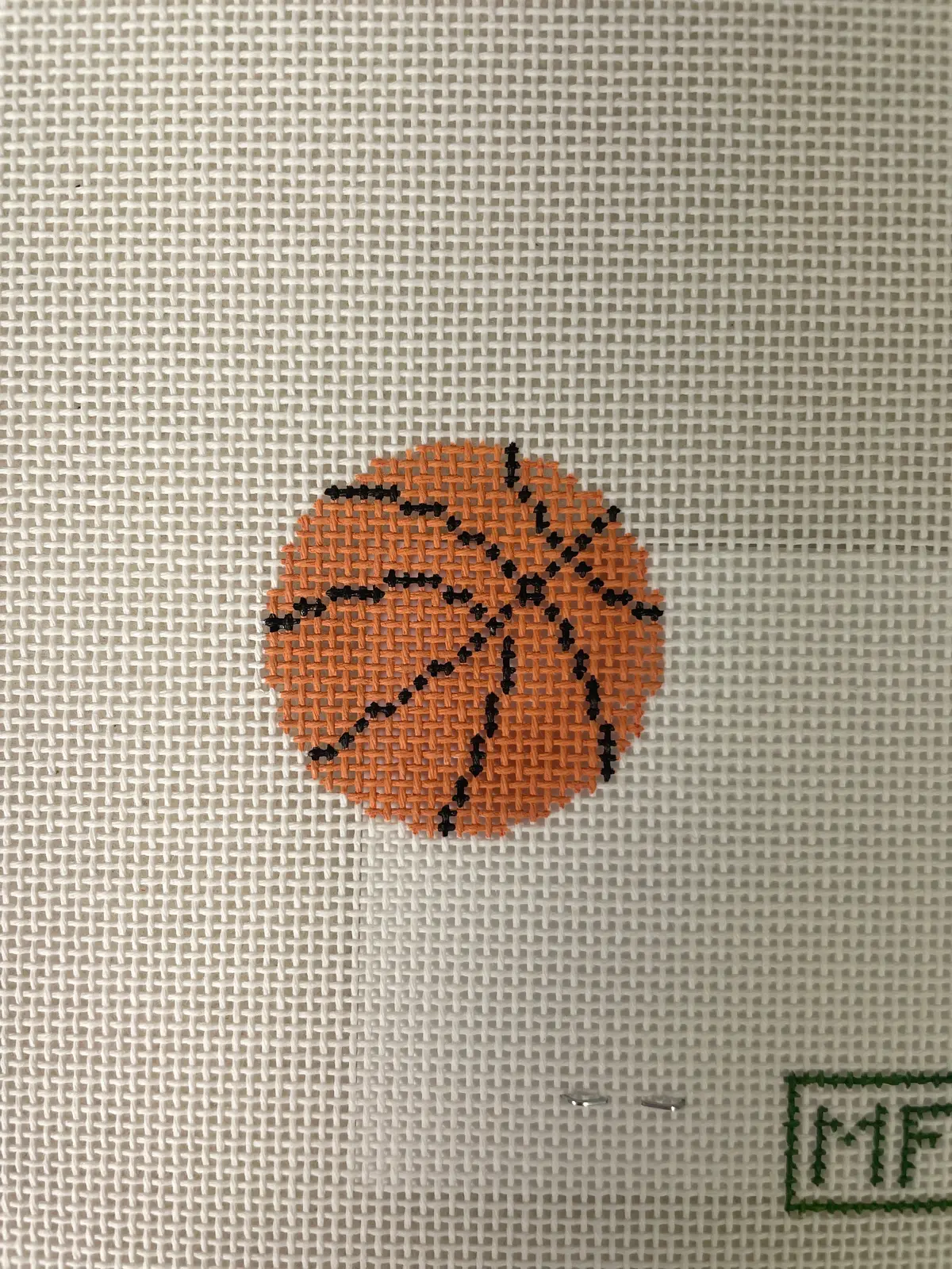 Mf Needlepoint Basketball Mini Bag Charm 1