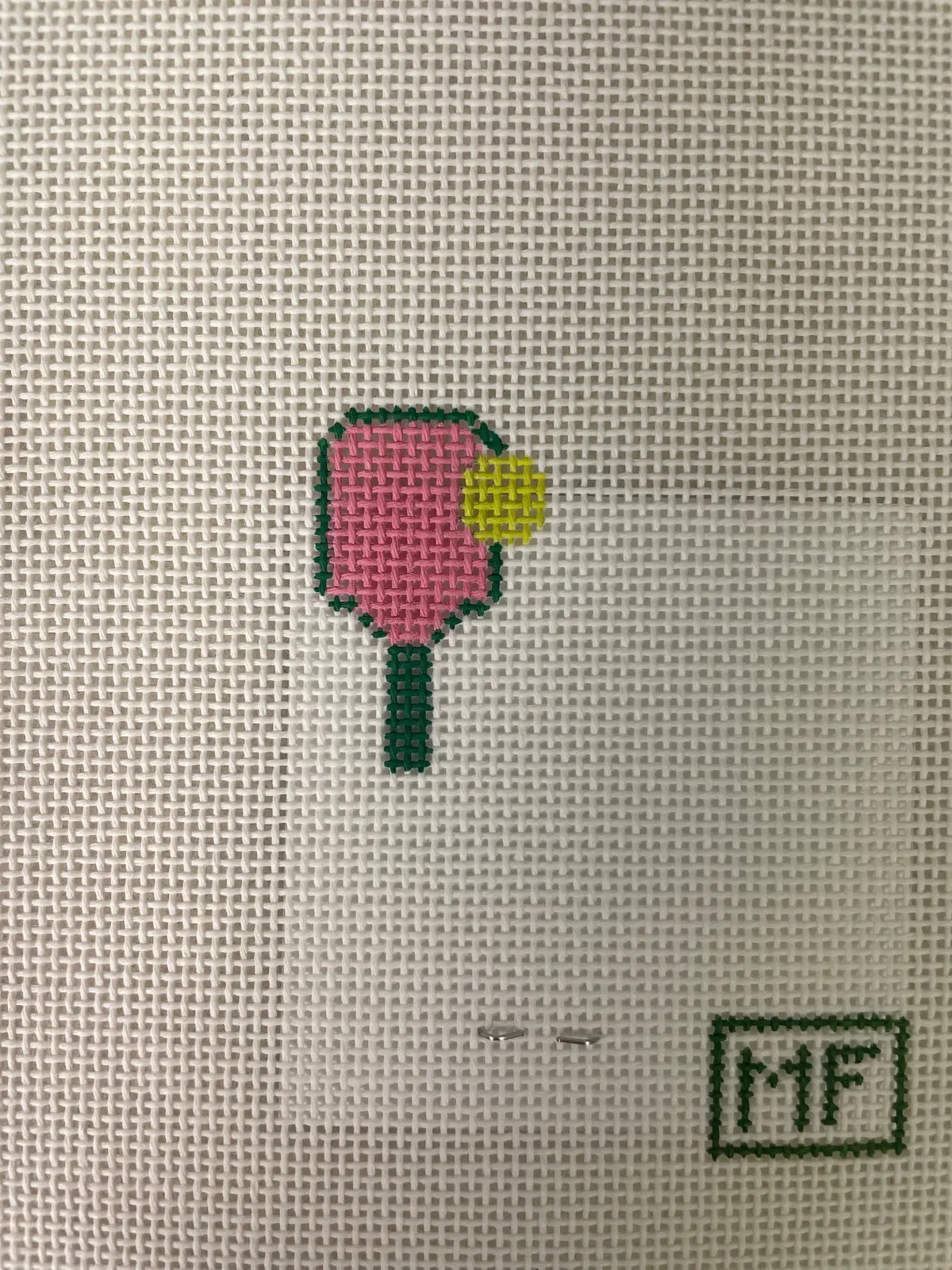 Mf Needlepoint Pickle Ball Mini Bag Charm 1