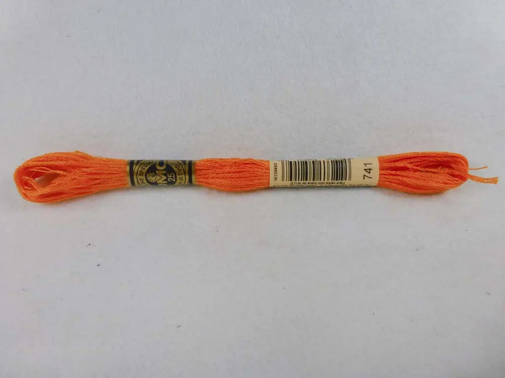 Dmc Floss 741 Medium Tangerine 1