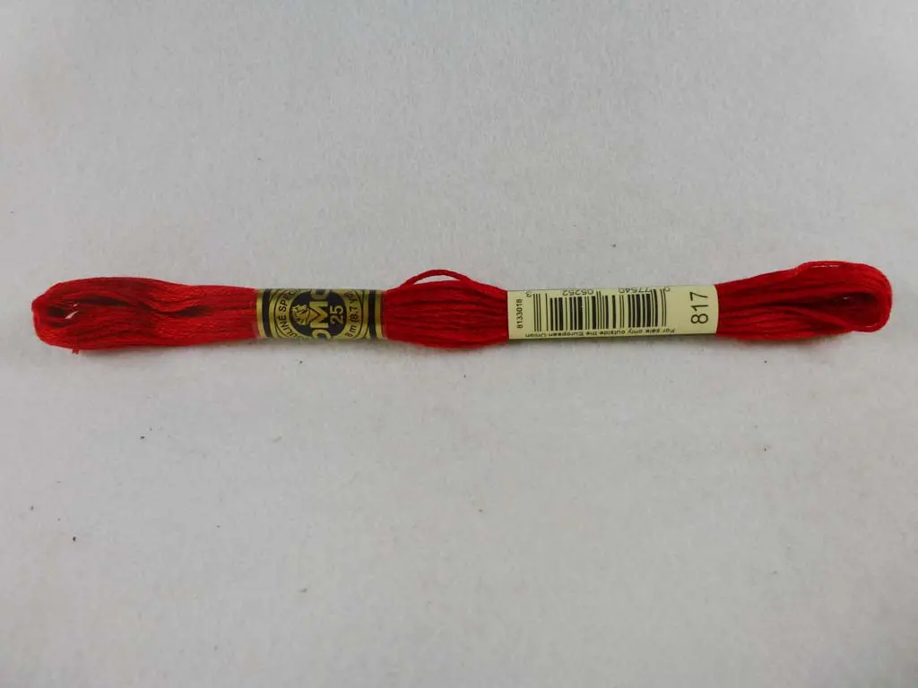 Dmc Floss 817 Very Dark Coral Red 1
