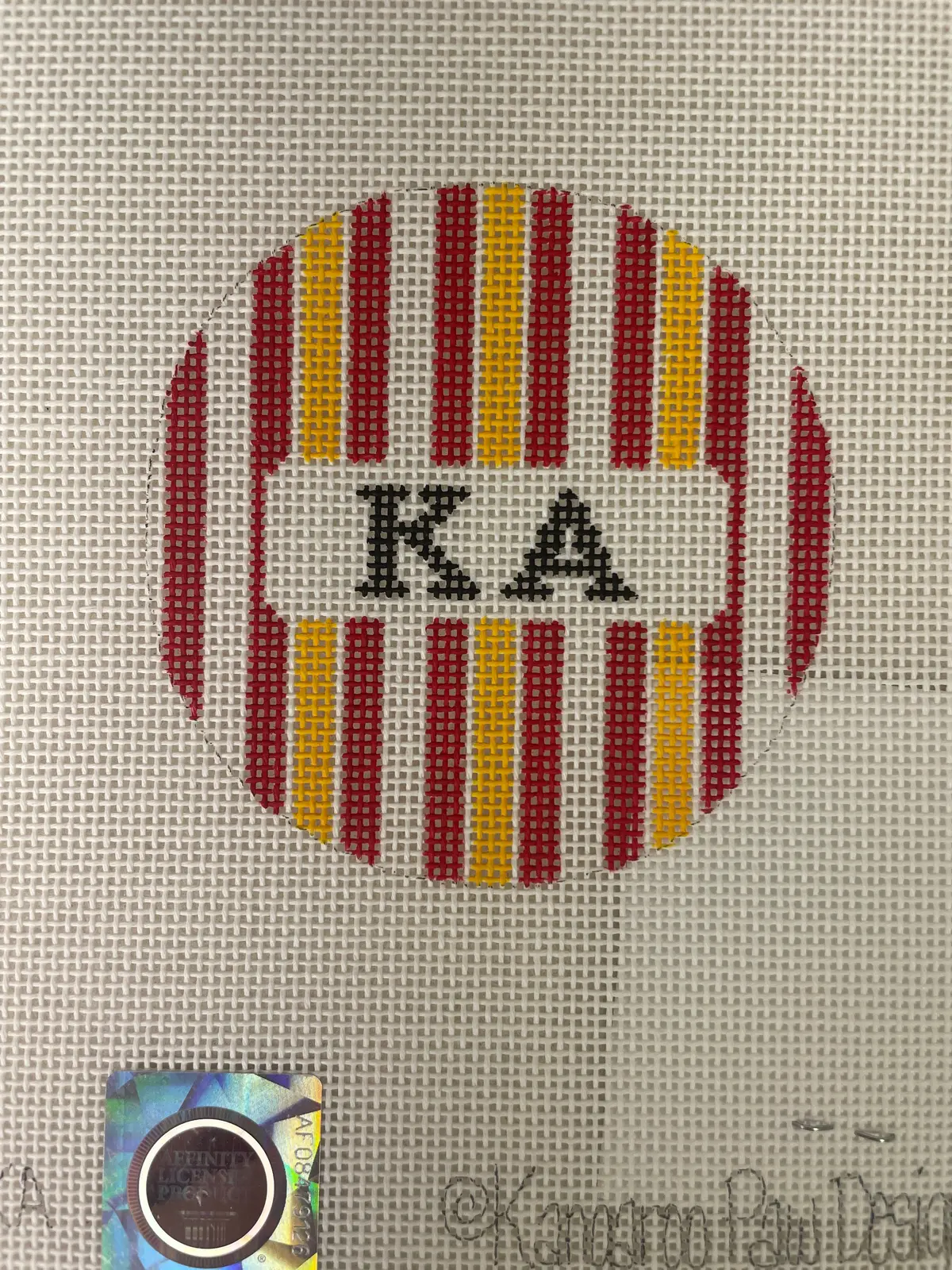 Kangaroo Paw Designs 3R2 Kappa Alpha- 3Inch Round With Stripes 1