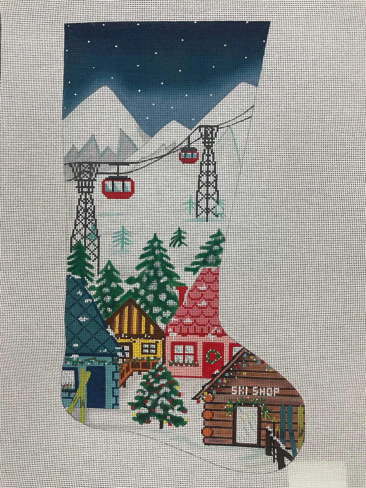 Alice Peterson 2827 Ski Village Stocking 1