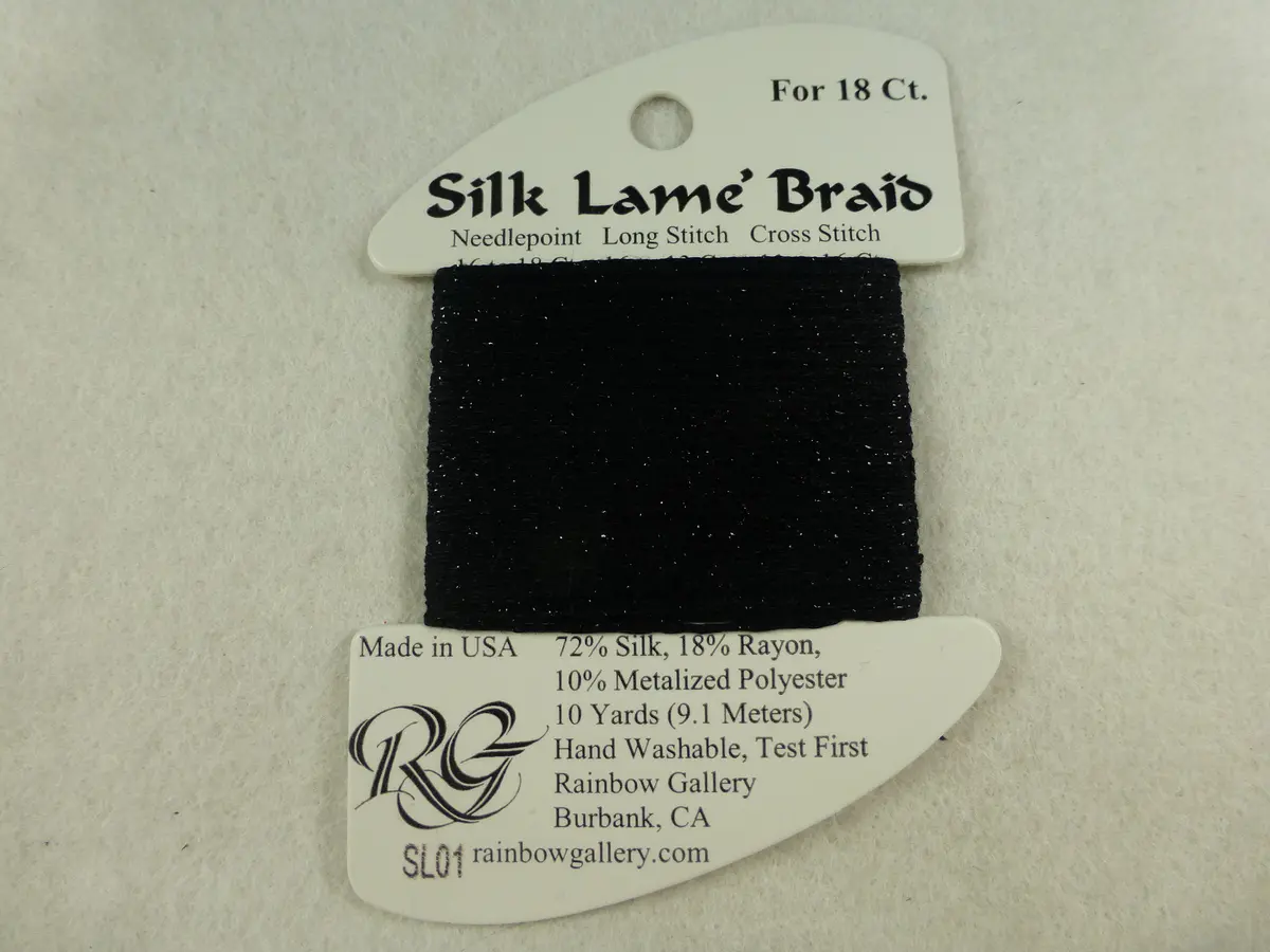 Silk Lame Braid Sl01 Black 1