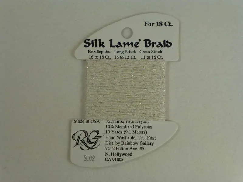 Silk Lame Braid Sl02 White 1