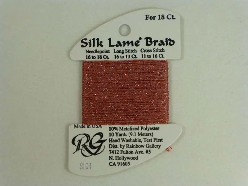 Silk Lame Braid Sl04 Antique Rose 1