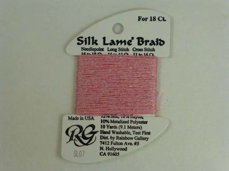 Silk Lame Braid Sl07 Pink 1