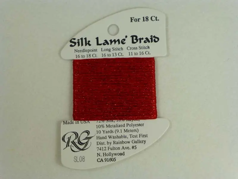 Silk Lame Braid Sl08 Red 1