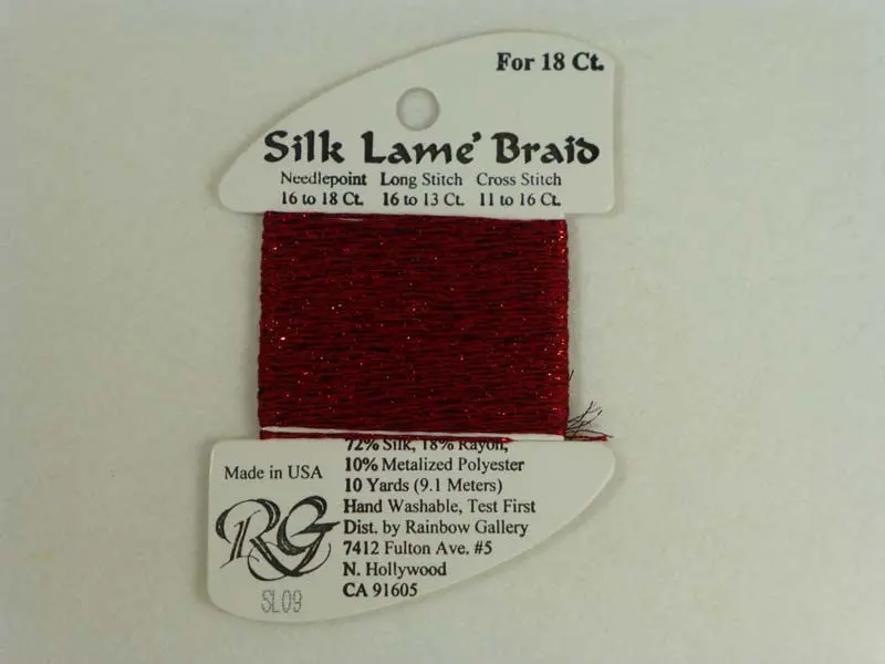 Silk Lame Braid Sl09 Dark Red 1
