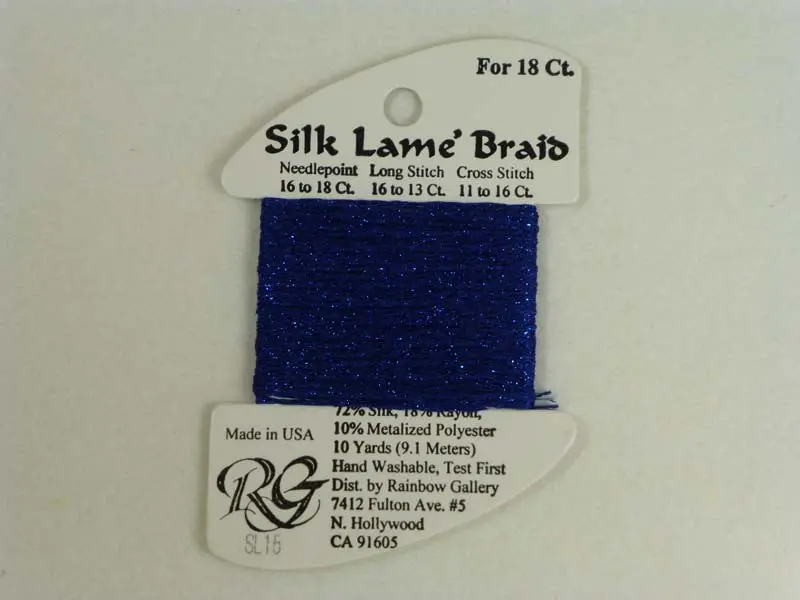 Silk Lame Braid Sl15 Dark Blue 1