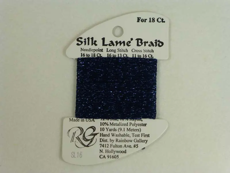 Silk Lame Braid Sl16 Navy 1