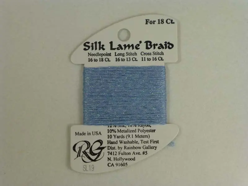 Silk Lame Braid Sl19 Antique Blue 1