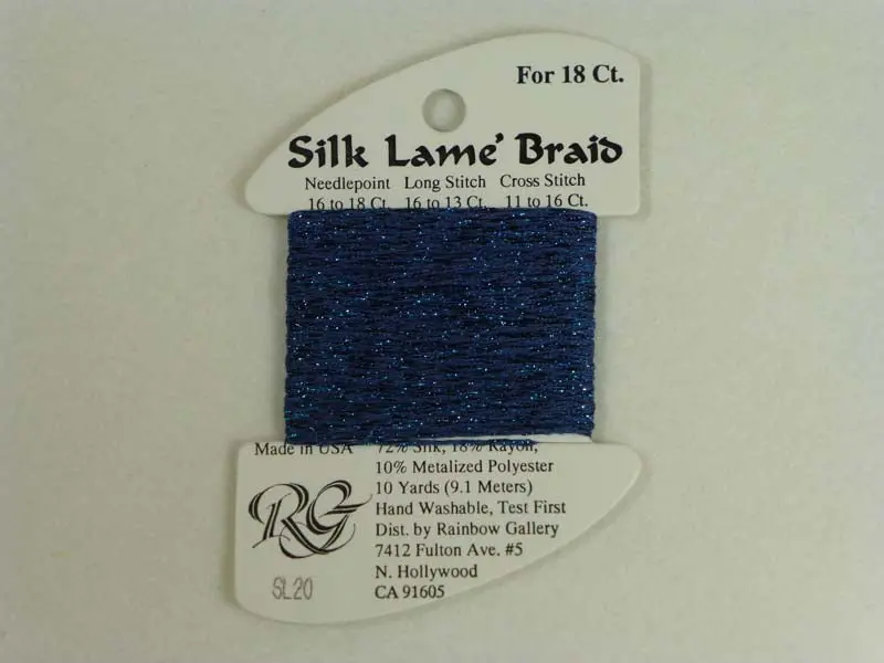 Silk Lame Braid Sl20 Dark Antique Blue 1