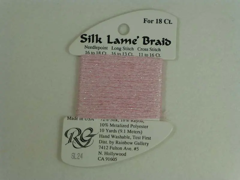 Silk Lame Braid Sl24 Baby Pink 1