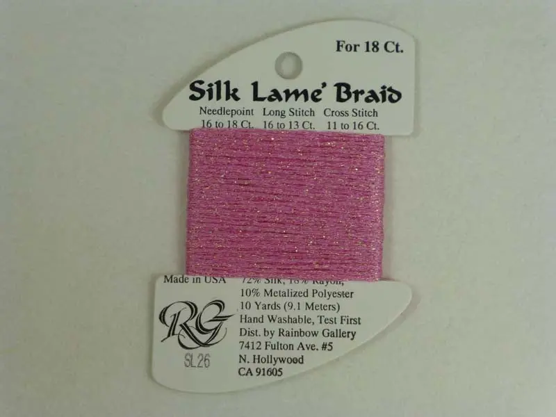 Silk Lame Braid Sl26 Raspberry 1