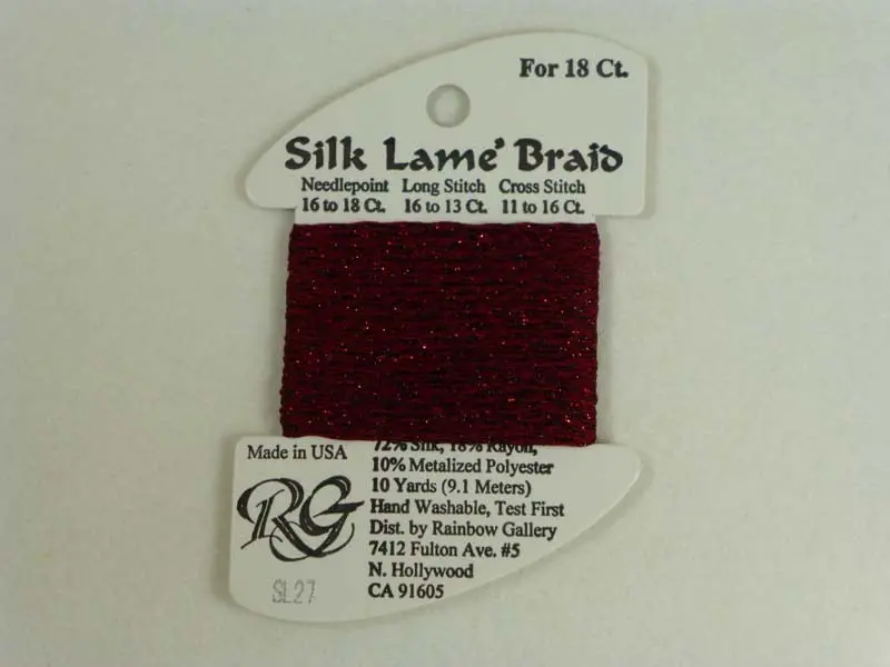 Silk Lame Braid Sl27 Garnet 1