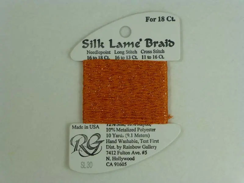 Silk Lame Braid Sl30 Orange 1