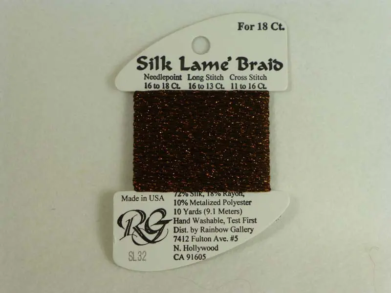 Silk Lame Braid Sl32 Coffee 1
