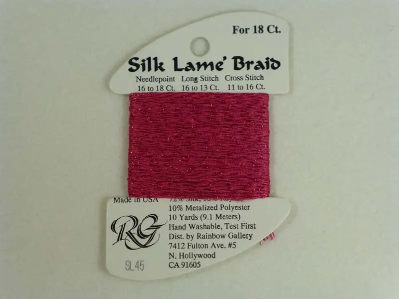 Silk Lame Braid Sl45 Deep Rose 1