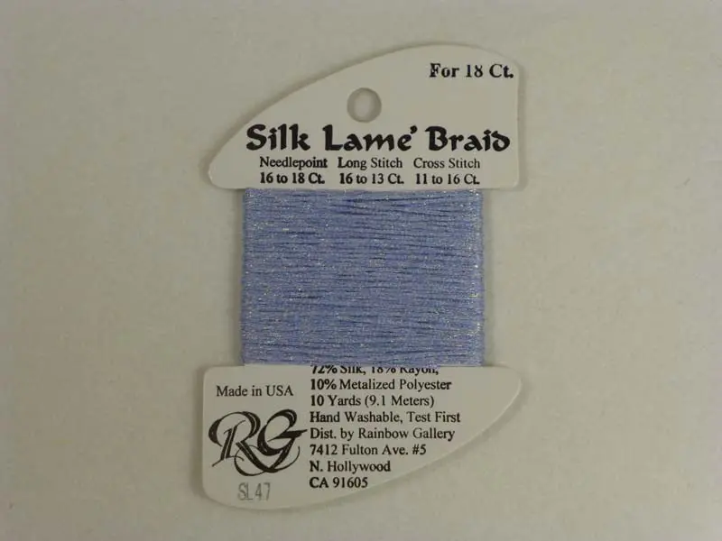 Silk Lame Braid Sl47 Lavender Blue 1